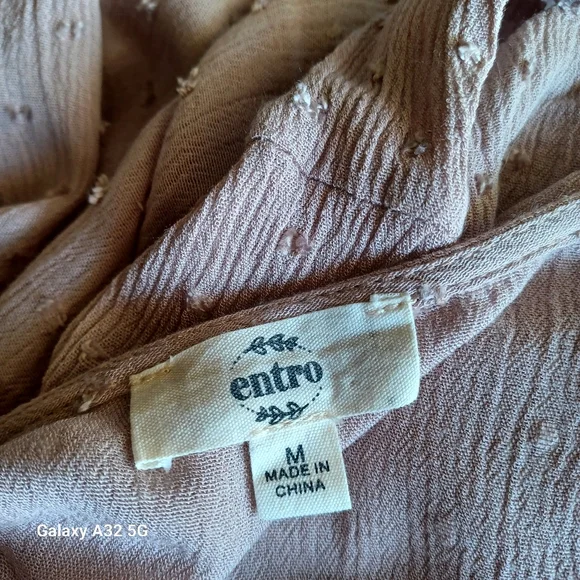Entro Women's Blouse - Light Pink Tie-Front Size M - Picture 2 of 16